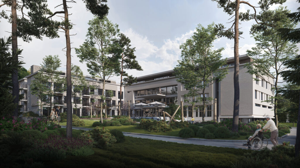 Architekturvisualisierung und Ausarbeitung der Grünflächen einer Seniorenresidenz: Sprigbachhöfe Paderborn