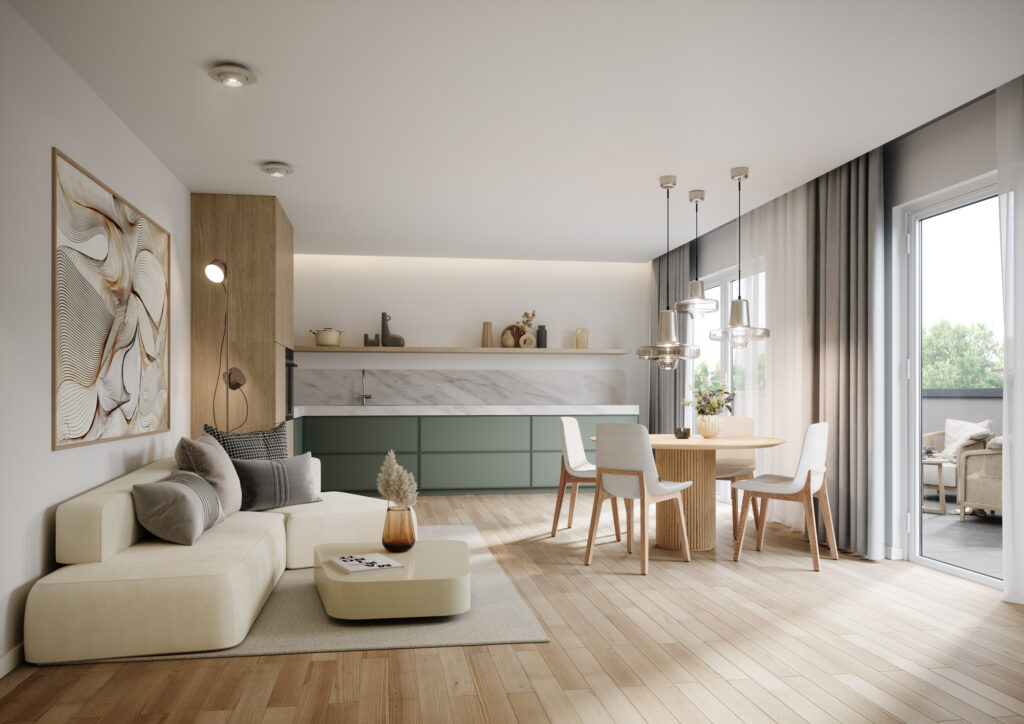 Interieurdesign und 3D-Visualisierung von mehreren Wohnungen in Heepen, ein Teil vom Projekt "Bielefelder Süden"