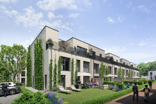 Formgrafik Architekturvisualisierung Reihenhäuser an der Ems in Rheine